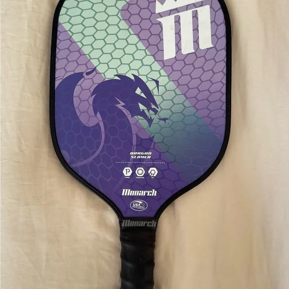 Monarch Purple and Green Pickleball Paddle - Picture 2 of 7